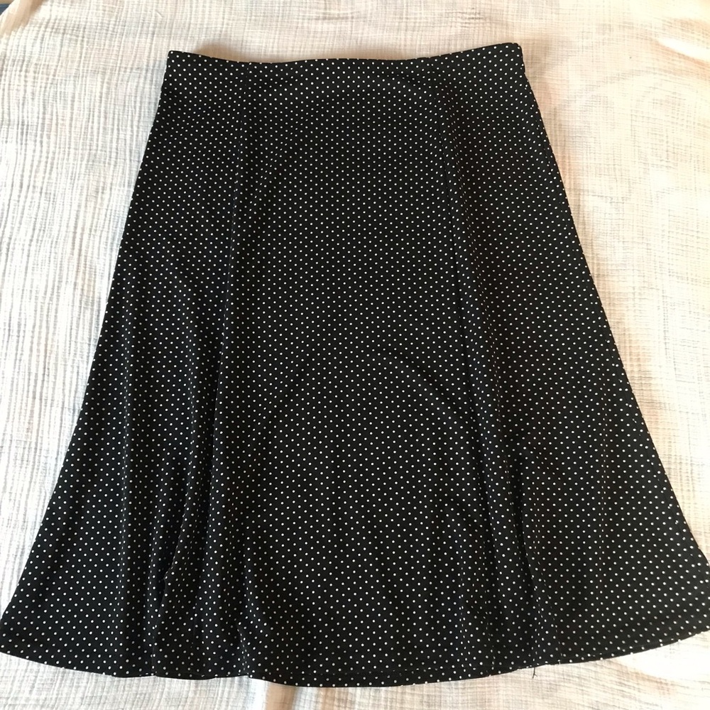 Polka dot stretchy A-line skirt